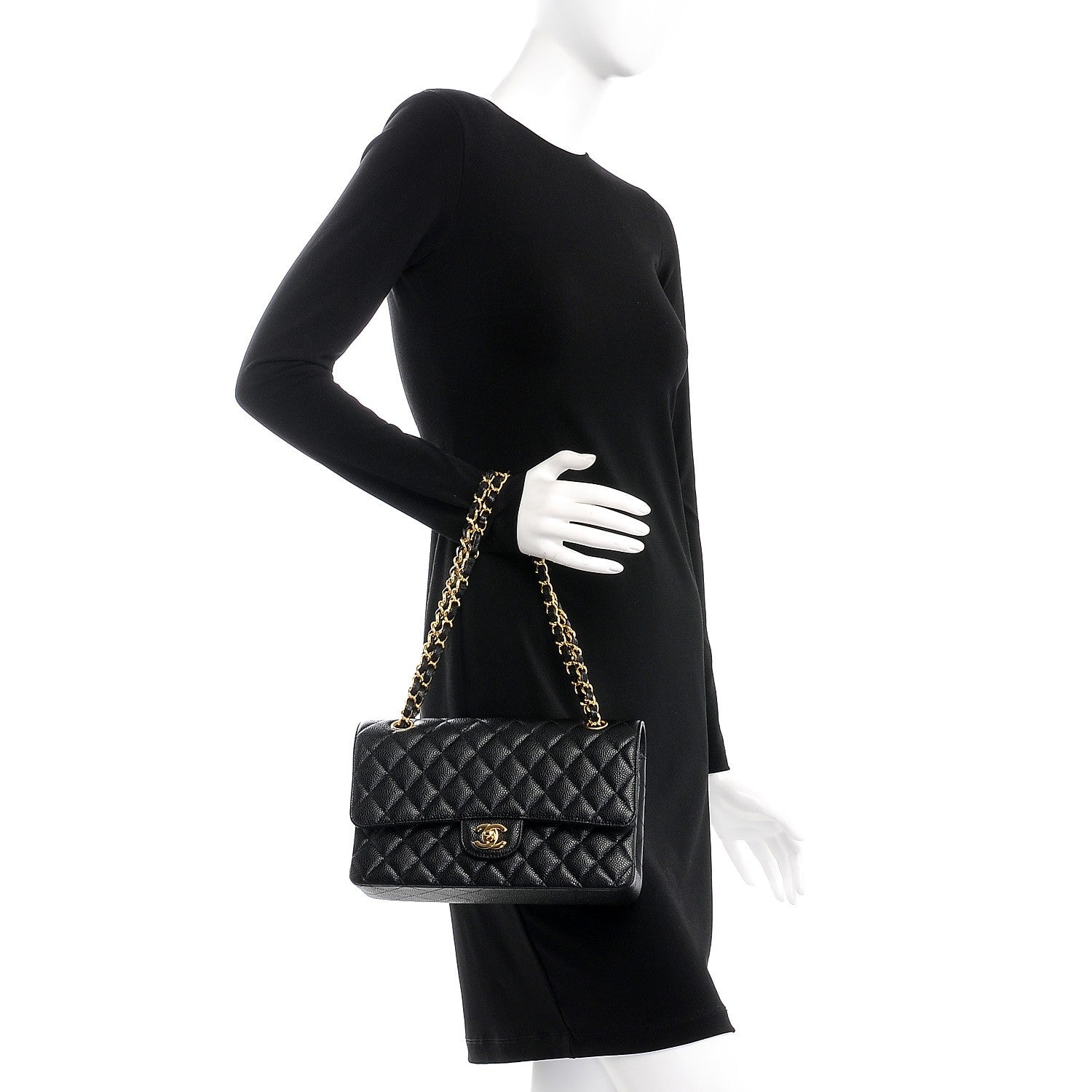 Chanel Caviar Quilted Medium Double Flap Black 3 of 9