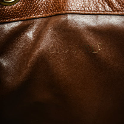Chanel Caviar Quilted Drawstring Shoulder Bag Brown 7 of 10