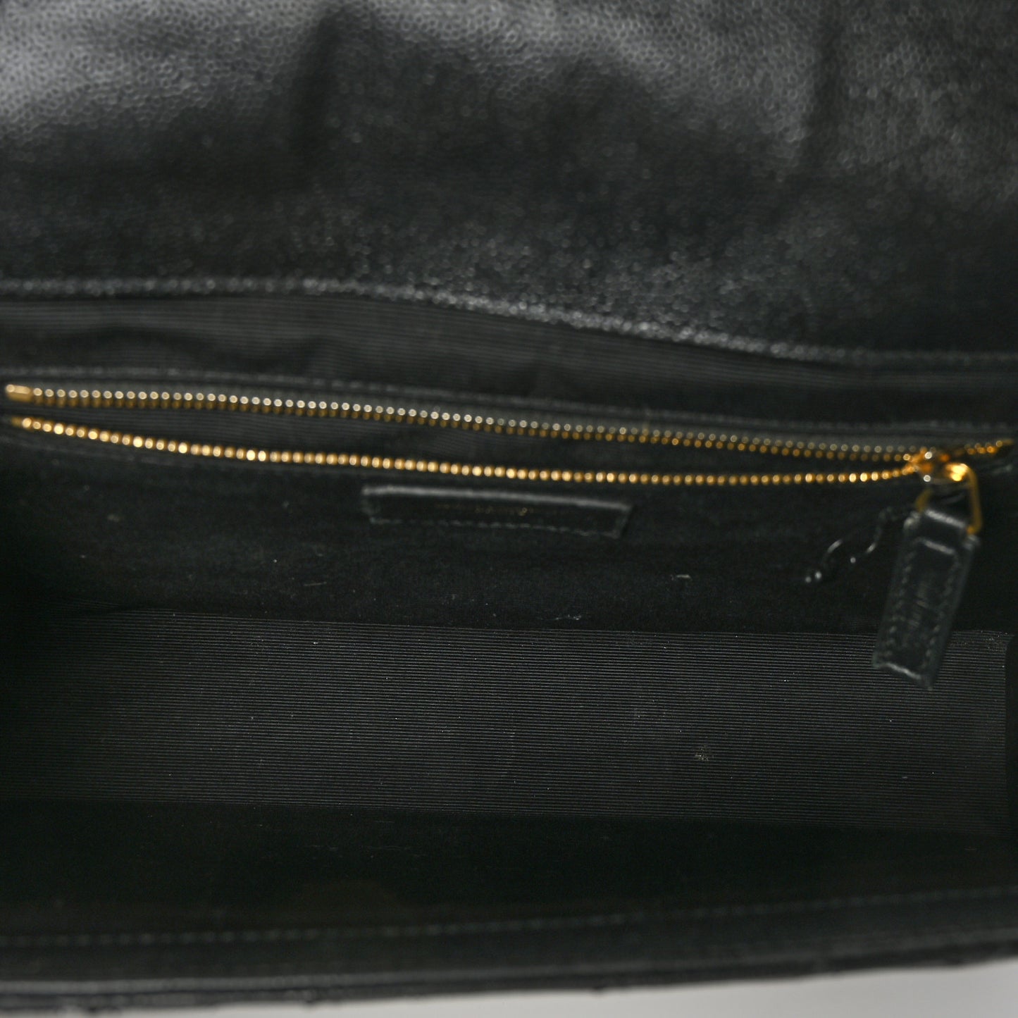 Grain De Poudre Matelasse Chevron Large Monogram Satchel Black