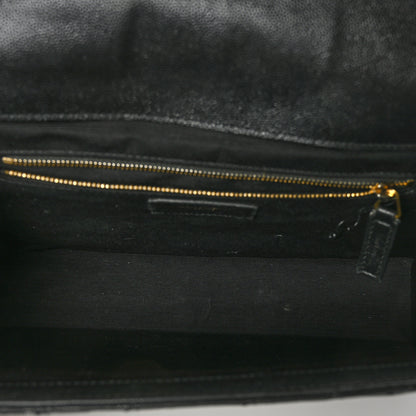 Saint Laurent Grain De Poudre Matelasse Chevron Large Monogram Satchel Black 5 of 8