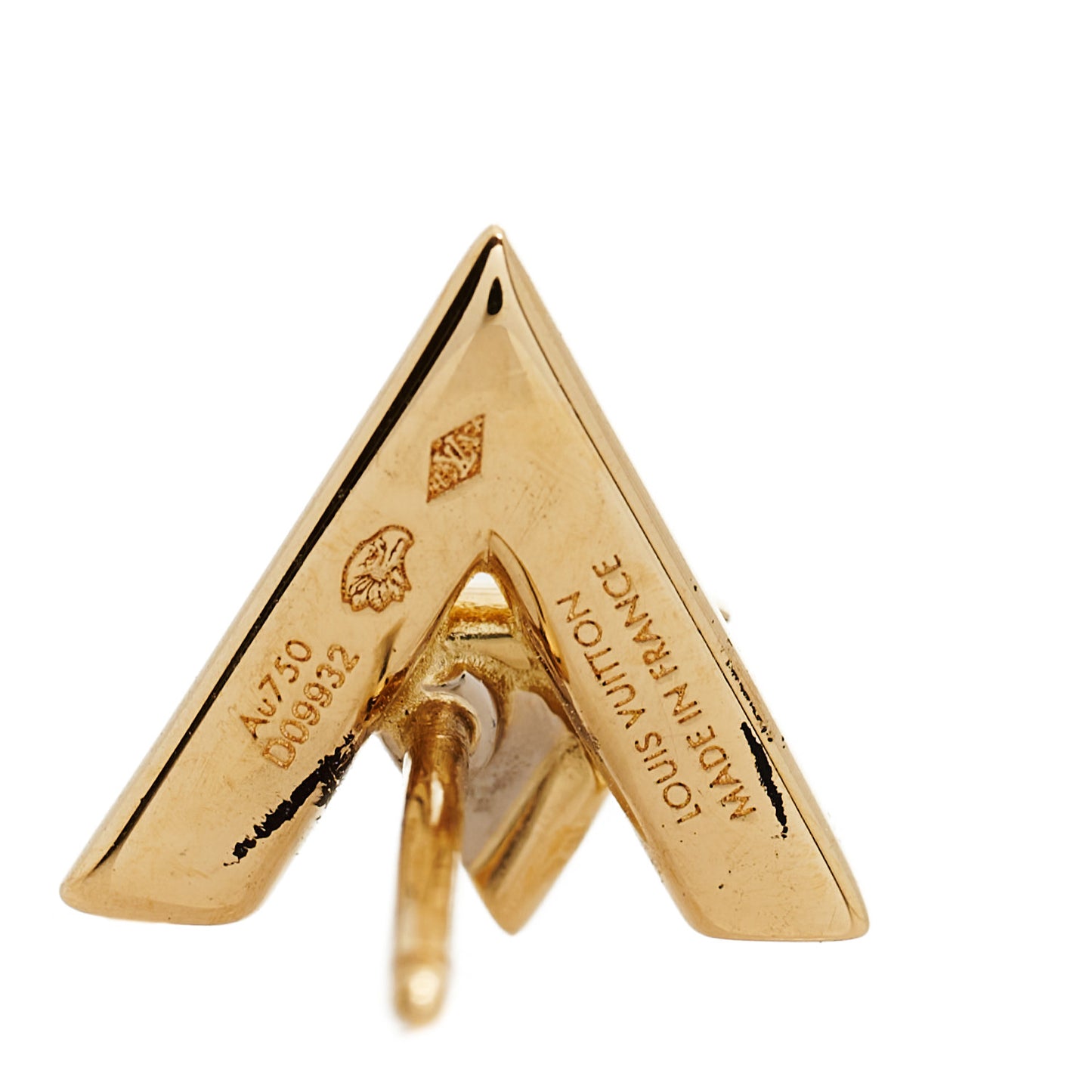 18K Yellow Gold Diamond LV Volt Single Stud Earring