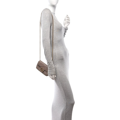 Gucci Calfskin Matelasse Super Mini GG Marmont Shoulder Bag Porcelain Rose 2 of 12