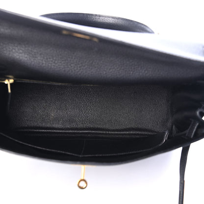 Hermes Taurillon Clemence Kelly Retourne 32 Black 4 of 12