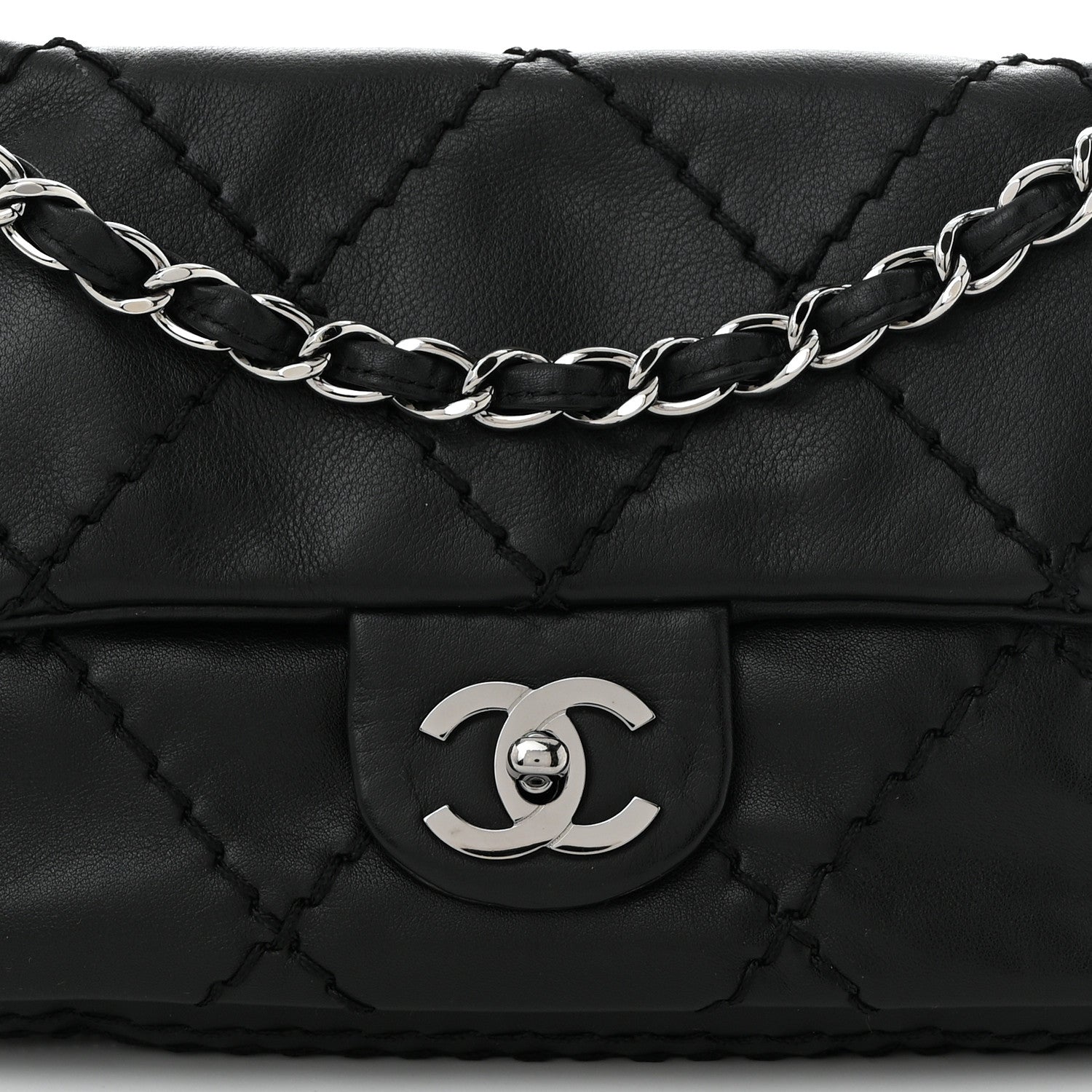 Chanel Calfskin Stitched Expandable Flap Black 8 of 10
