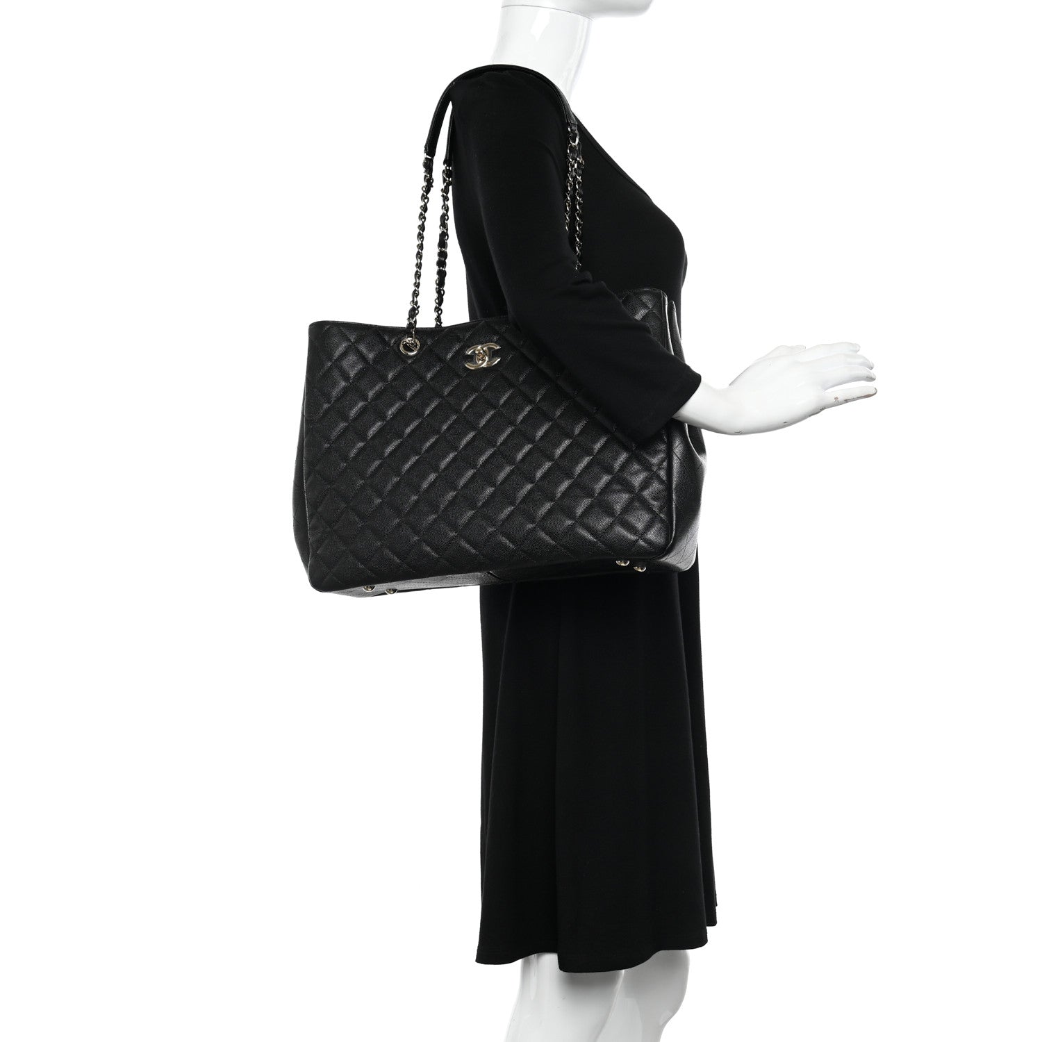 Chanel Caviar Quilted Large Shopping Tote Black 2 of 10