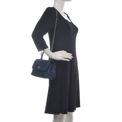 Chanel Denim Quilted Mini Coco Handle Flap Blue 2 of 9