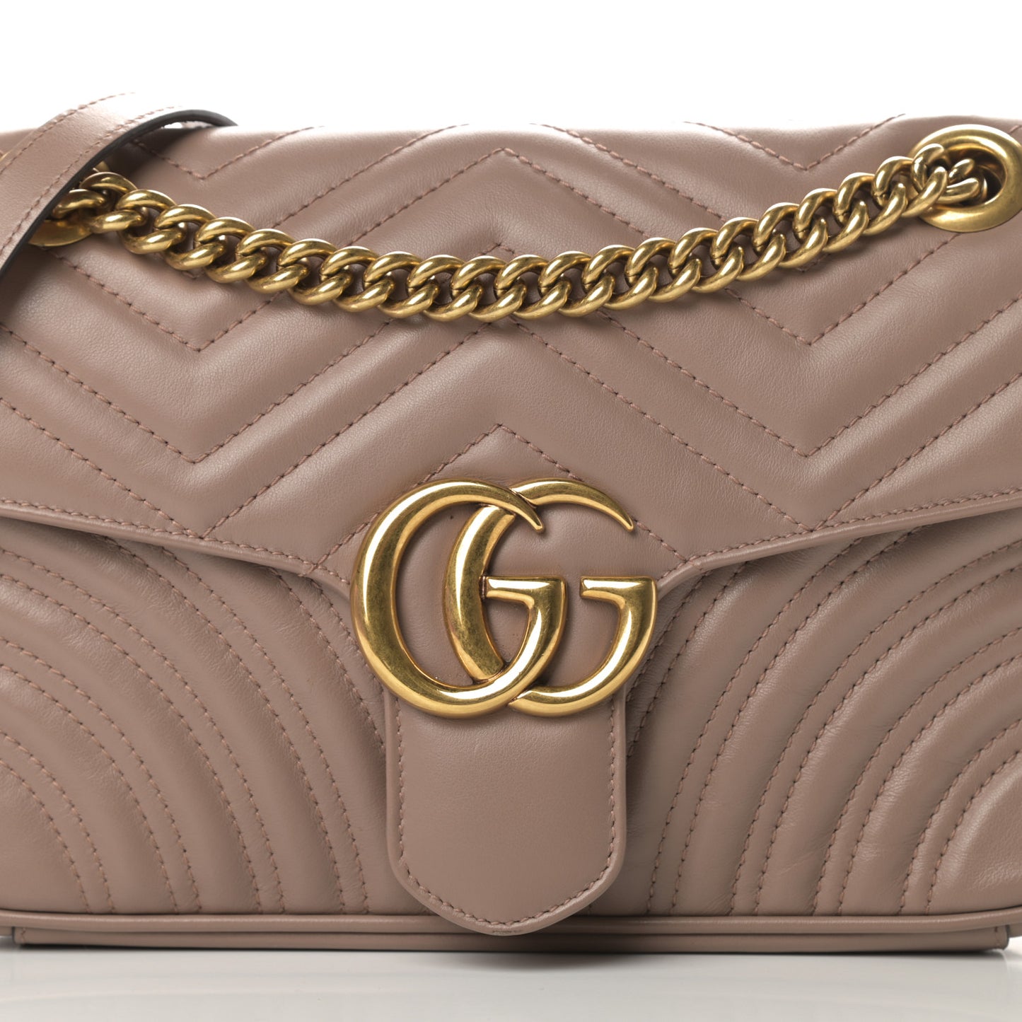 Calfskin Matelasse Small GG Marmont Shoulder Bag Porcelain Rose