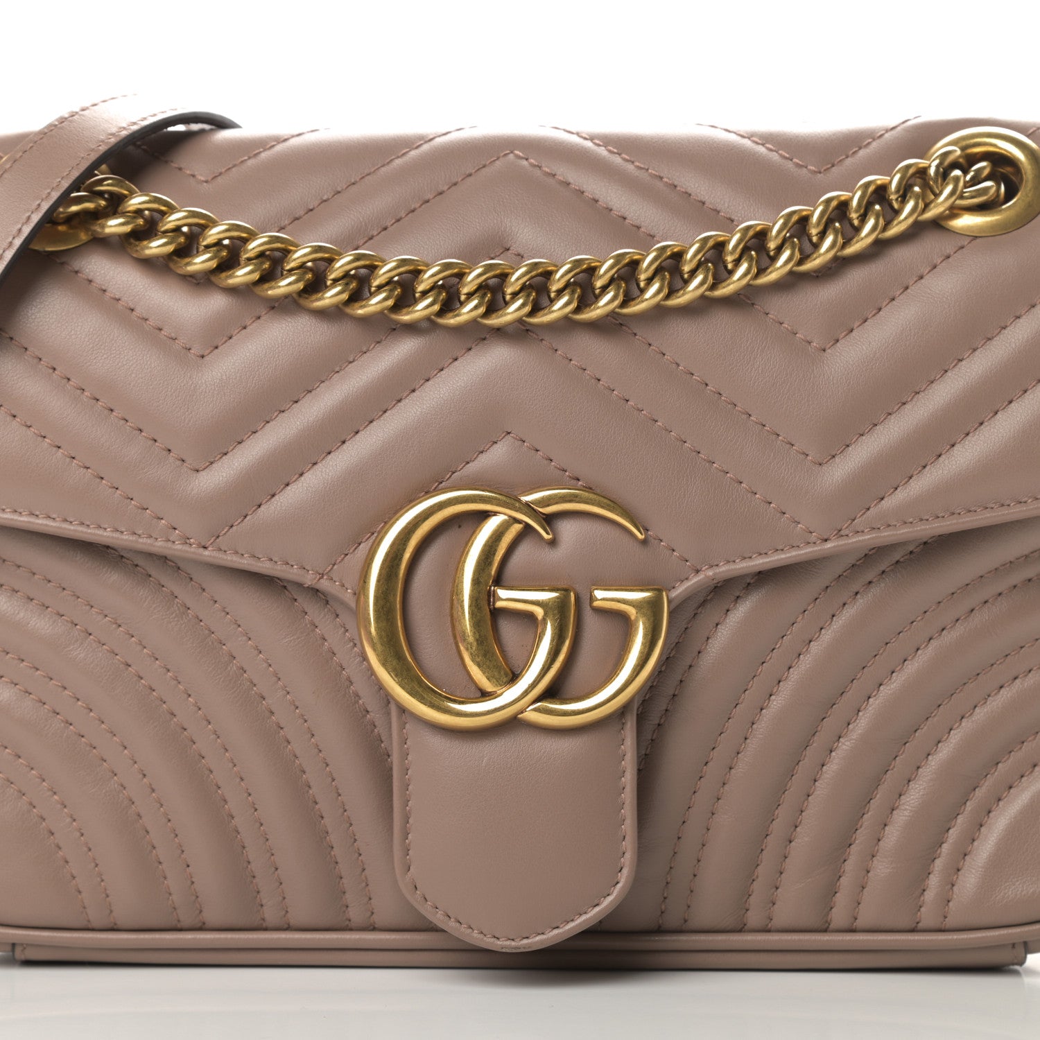 Gucci Calfskin Matelasse Small GG Marmont Shoulder Bag Porcelain Rose 8 of 13