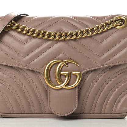 Gucci Calfskin Matelasse Small GG Marmont Shoulder Bag Porcelain Rose 8 of 13