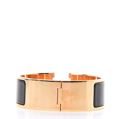 Hermes Enamel Wide Clic Clac H Bracelet GM Black 3 of 6