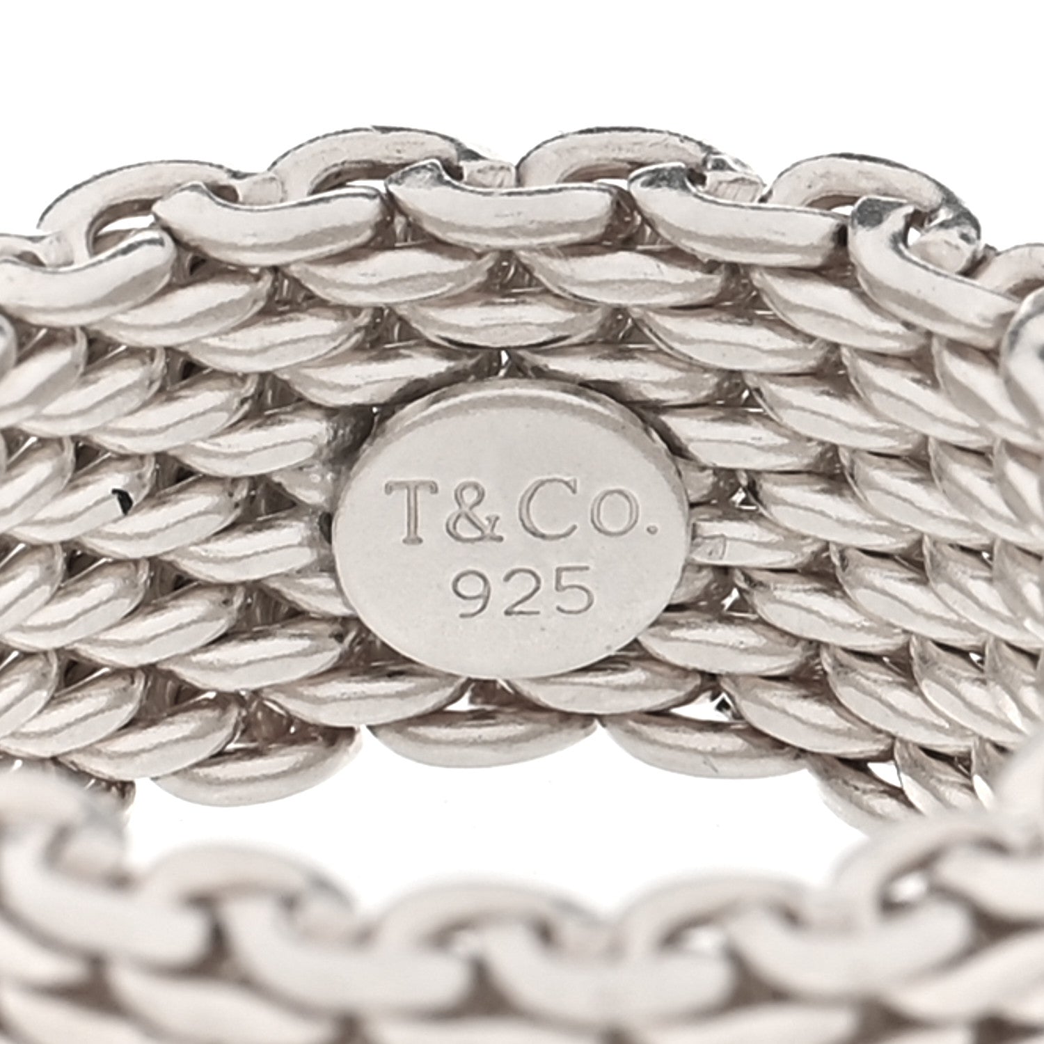 Tiffany Sterling Silver Somerset Mesh Ring 51 5.75 4 of 4