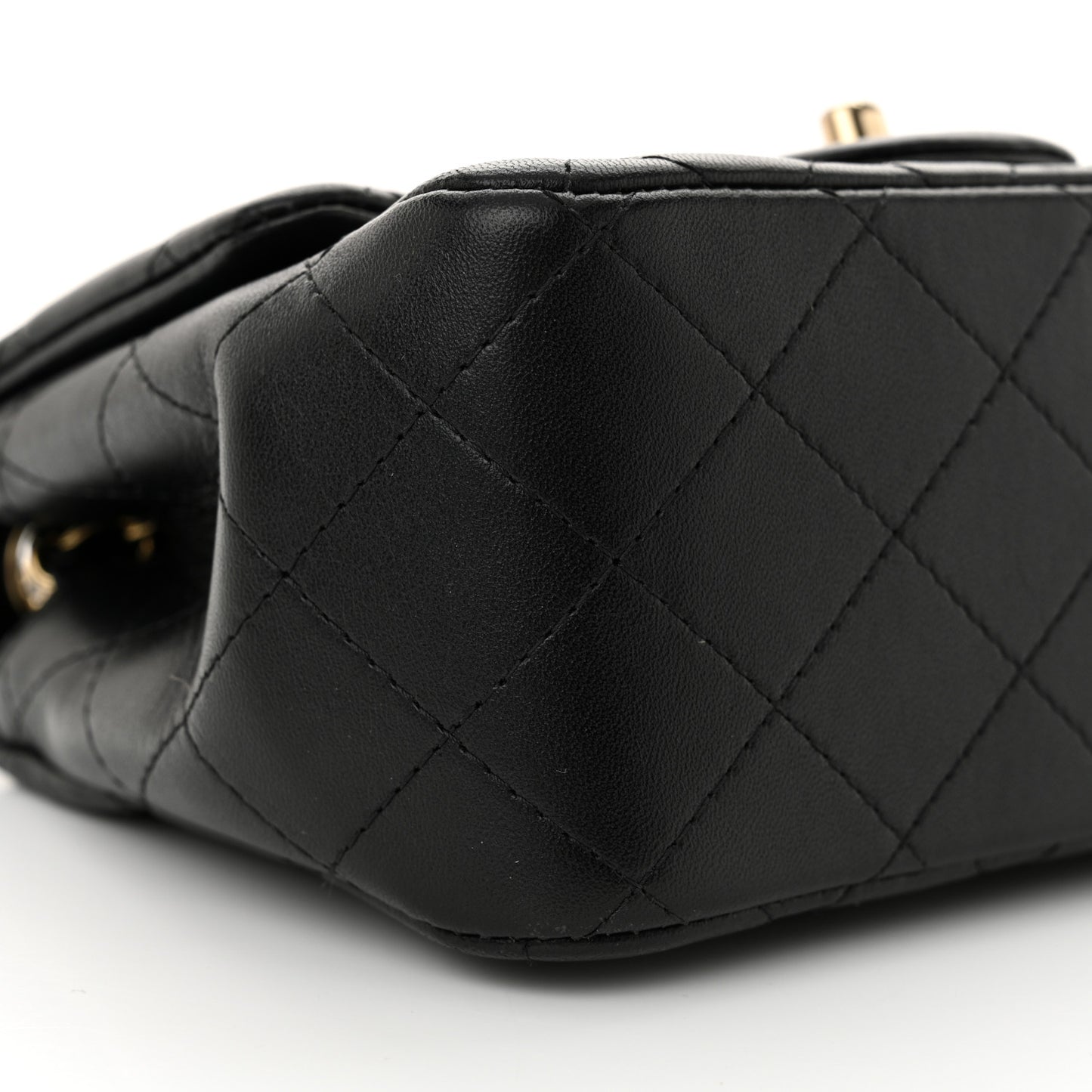 Lambskin Quilted Mini Square Flap Black