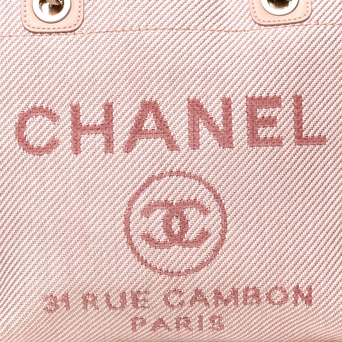 Mixed Fibers Calfskin Small Deauville Tote Rose Pink