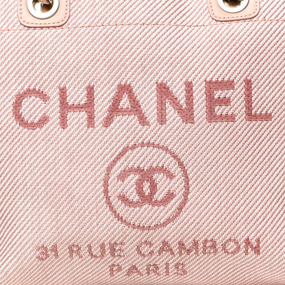 Chanel Mixed Fibers Calfskin Small Deauville Tote Rose Pink 8 of 10