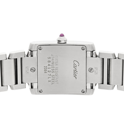 Cartier Stainless Steel Pink Mother of Pearl 20mm Tank Francaise Quartz Watch 4 of 4
