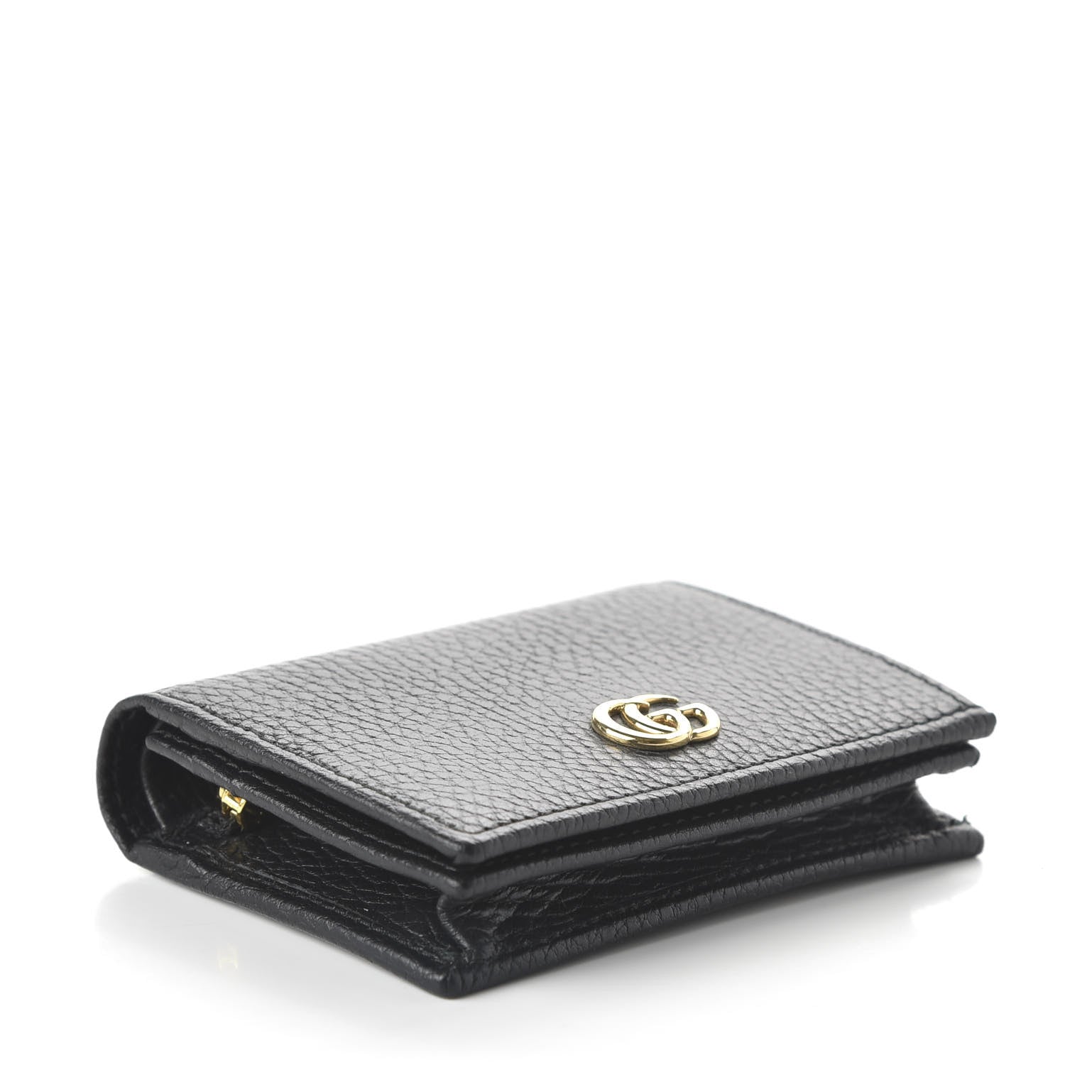 Gucci Pebbled Calfskin GG Marmont Card Case Black 4 of 9