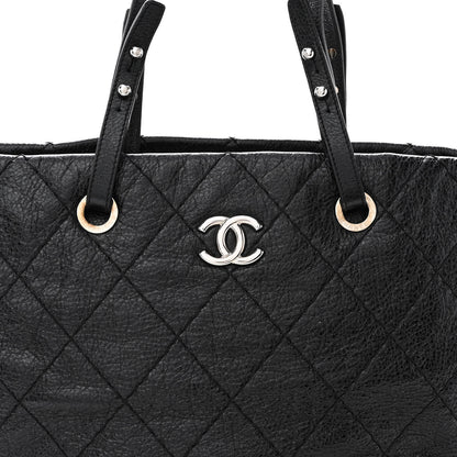 Chanel Glazed Calfskin Large On The Road Tote Black 8 of 12