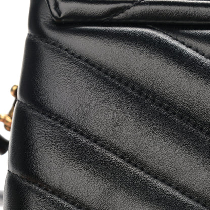 Saint Laurent Calfskin Y Quilted Monogram Toy Loulou Crossbody Bag Black 13 of 14