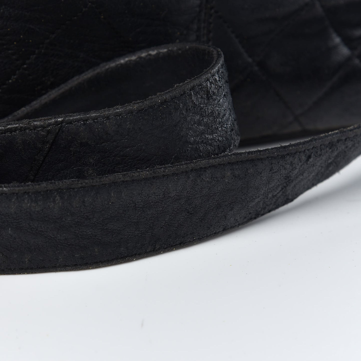 Lambskin Quilted Drawstring Bag Black