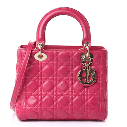Christian Dior Lambskin Cannage Medium Lady Dior Pink 1 of 4