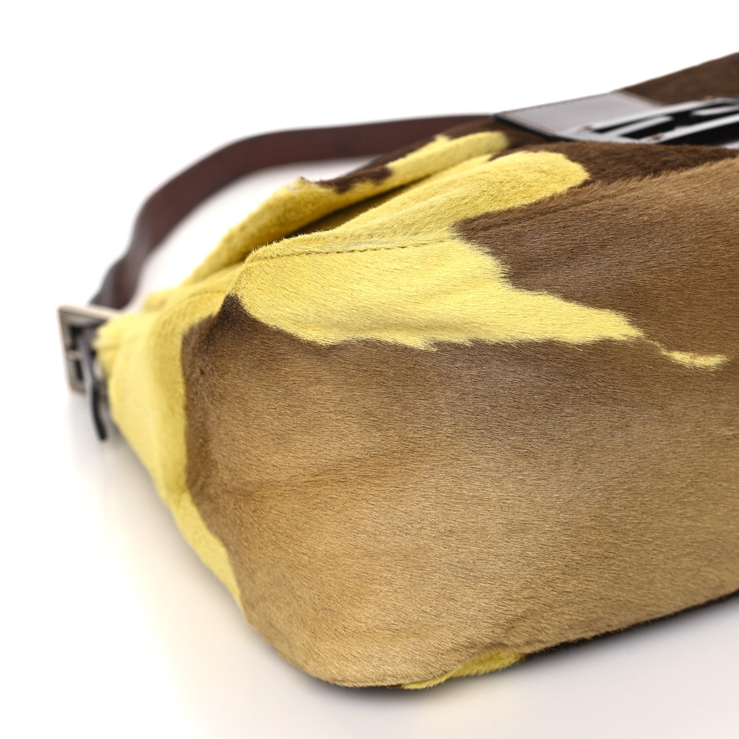 Fendi Calf Hair Cow Print Mama Baguette Yellow Brown 8 of 14