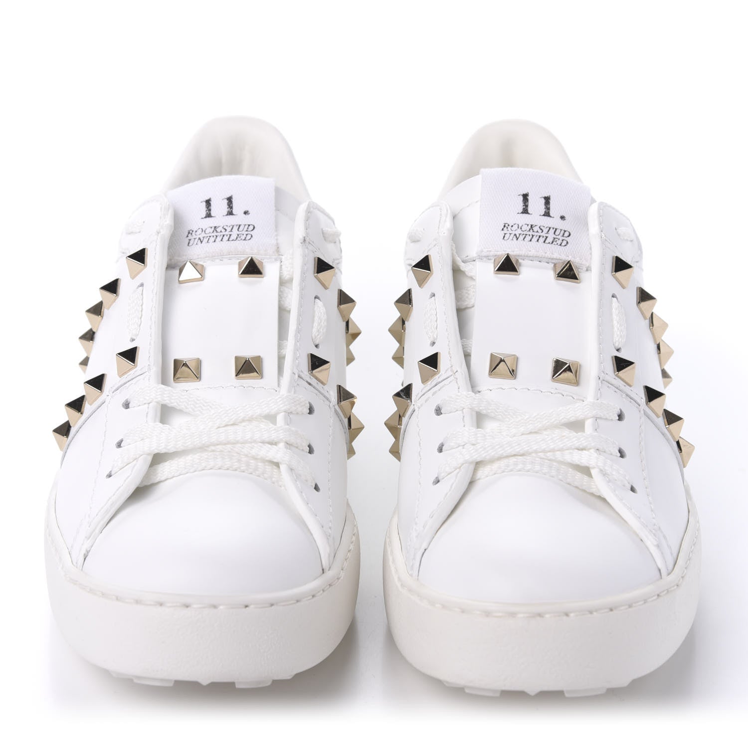 Valentino Garavani Calfskin Rockstud Untitled Open Sneakers 37.5 White 2 of 9