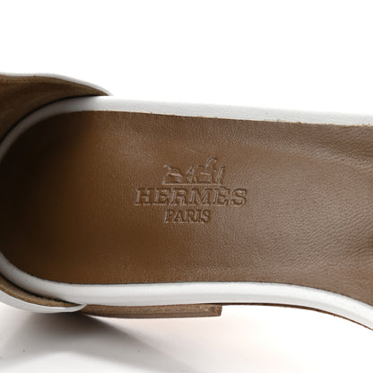 Hermes Calfskin Baia Sandals 36 White 7 of 8