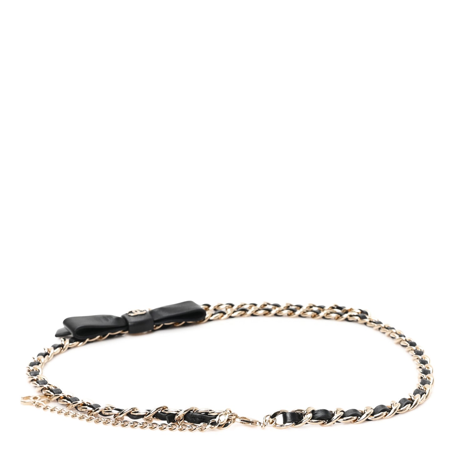 Lambskin Chain CC Bow Belt 90 36 Black