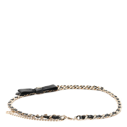 Chanel Lambskin Chain CC Bow Belt 90 36 Black 2 of 4