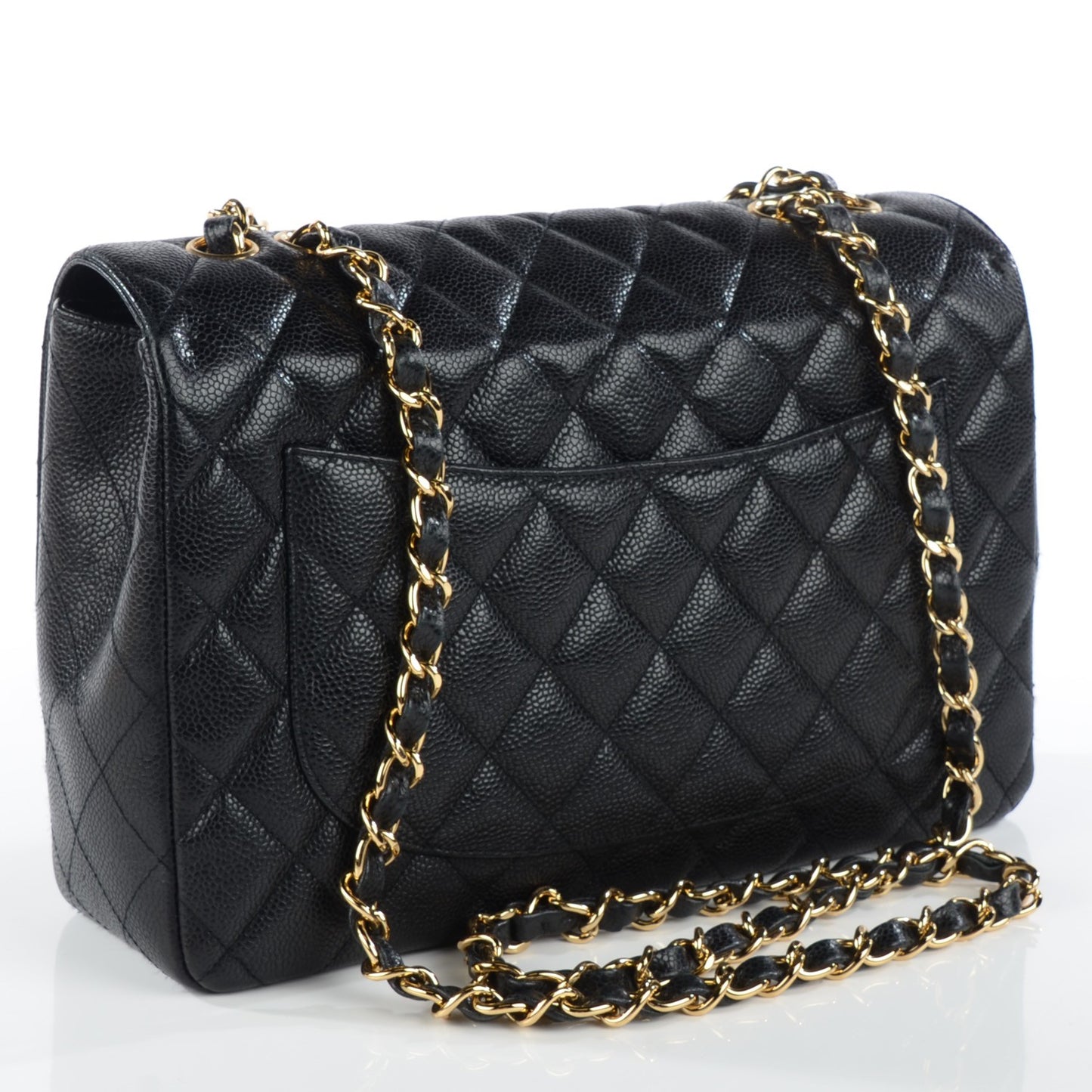 Caviar Quilted Jumbo Single Flap Black