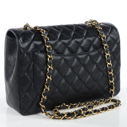 Chanel Caviar Quilted Jumbo Single Flap Black 3 of 8
