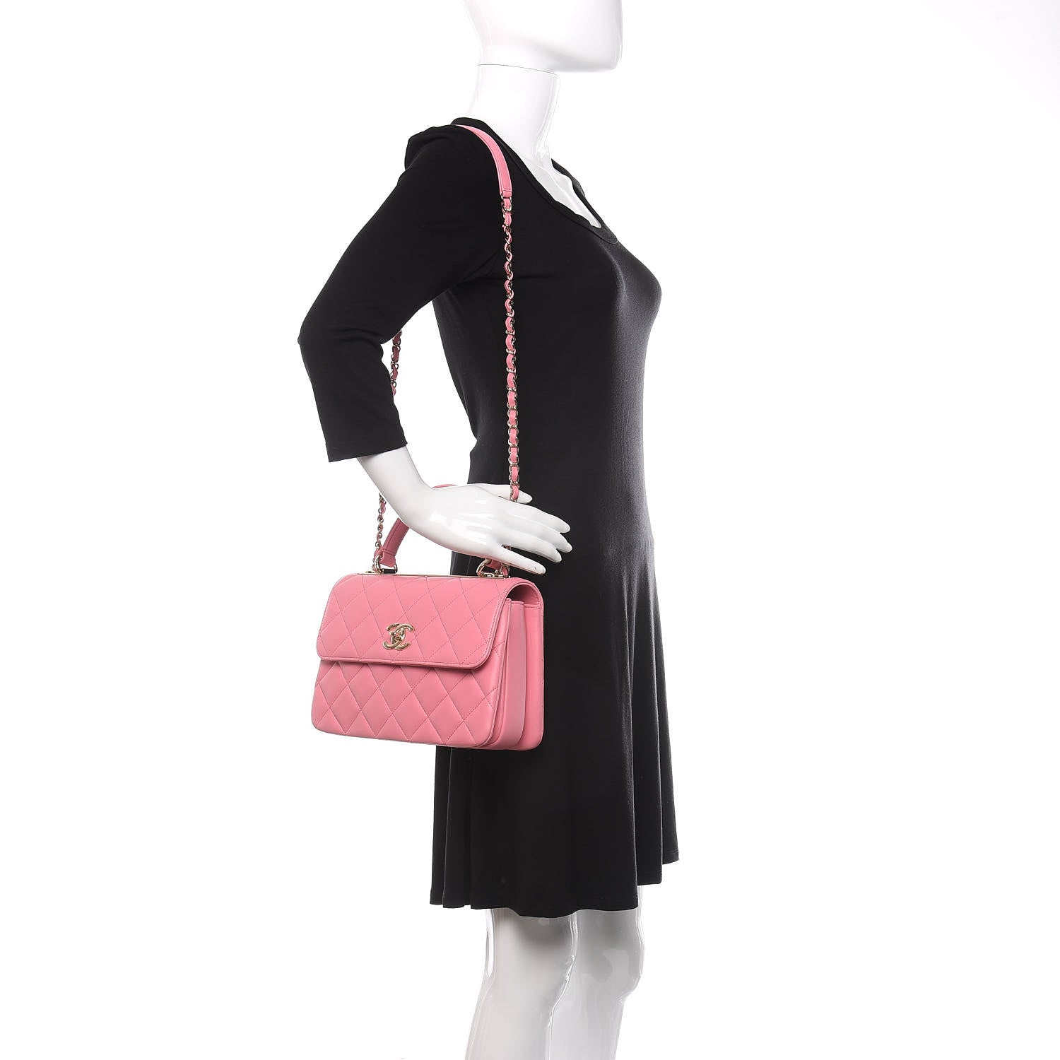 Chanel Lambskin Quilted Small Trendy CC Flap Dual Handle Bag Pink 2 of 10