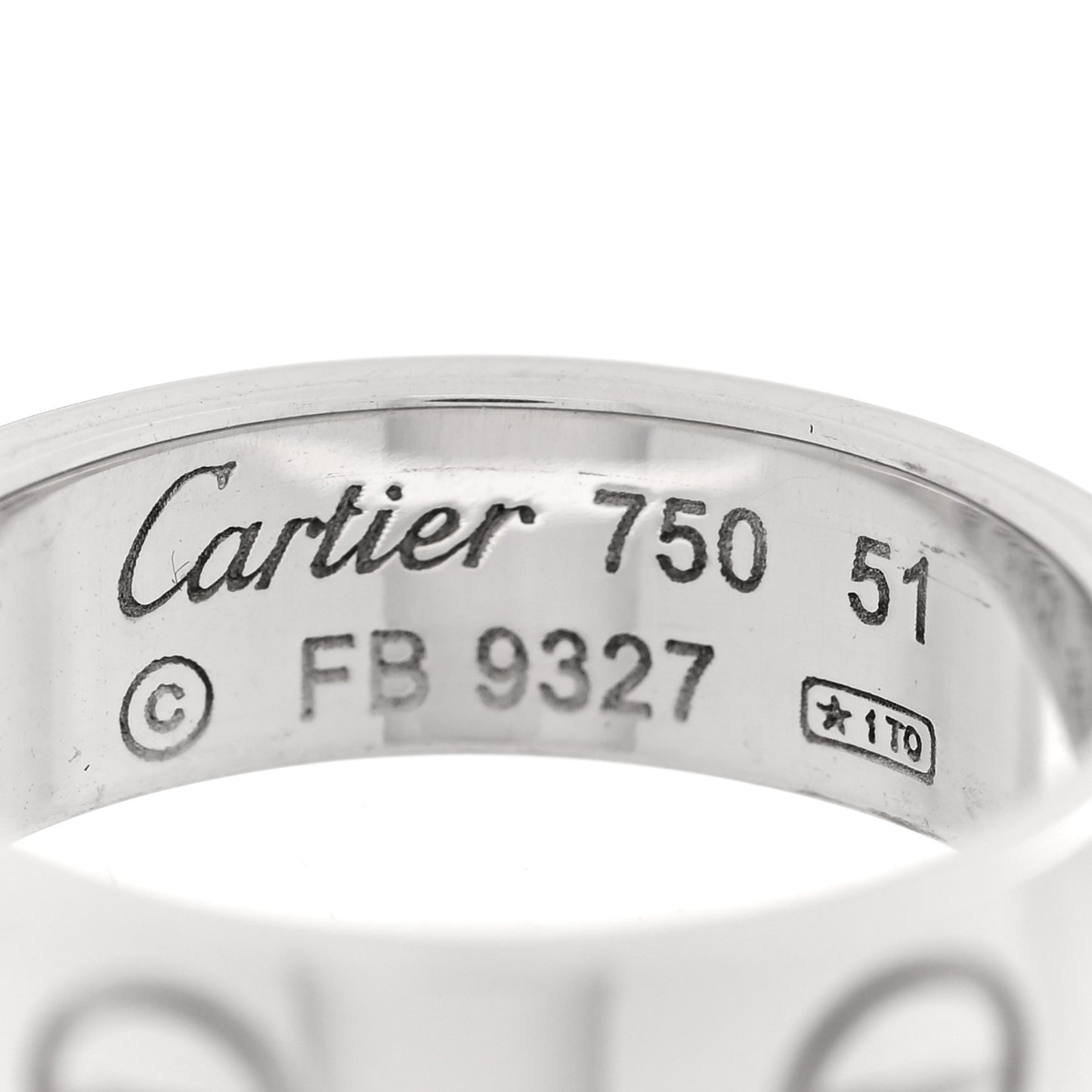 18K White Gold 5.5mm LOVE Ring 51 5.75