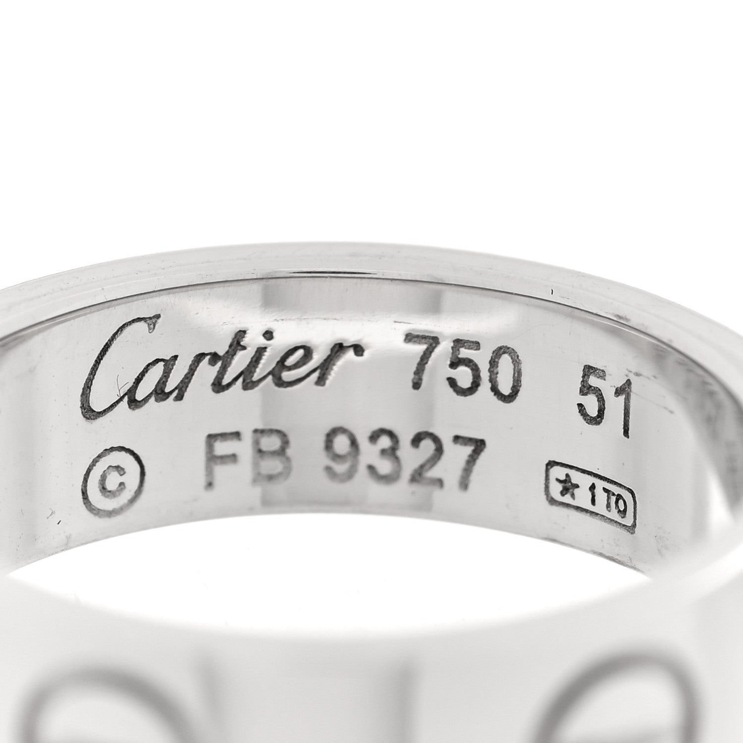 Cartier 18K White Gold 5.5mm LOVE Ring 51 5.75 4 of 4