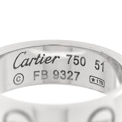 Cartier 18K White Gold 5.5mm LOVE Ring 51 5.75 4 of 4