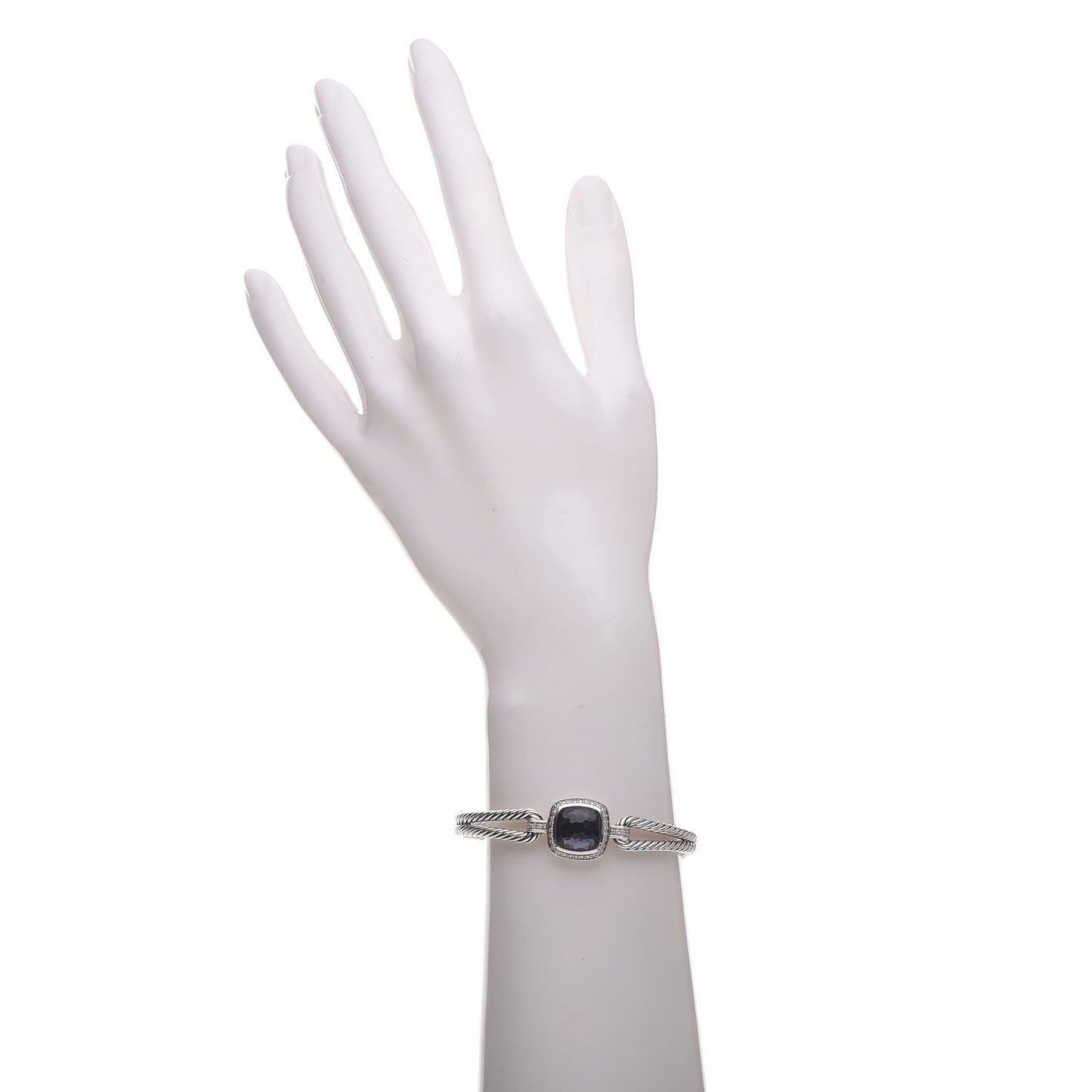Sterling Silver Diamond Black Orchid Albion Cable Bracelet