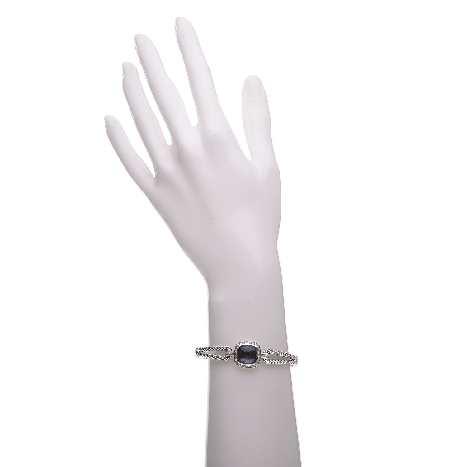 David Yurman Sterling Silver Diamond Black Orchid Albion Cable Bracelet 2 of 7