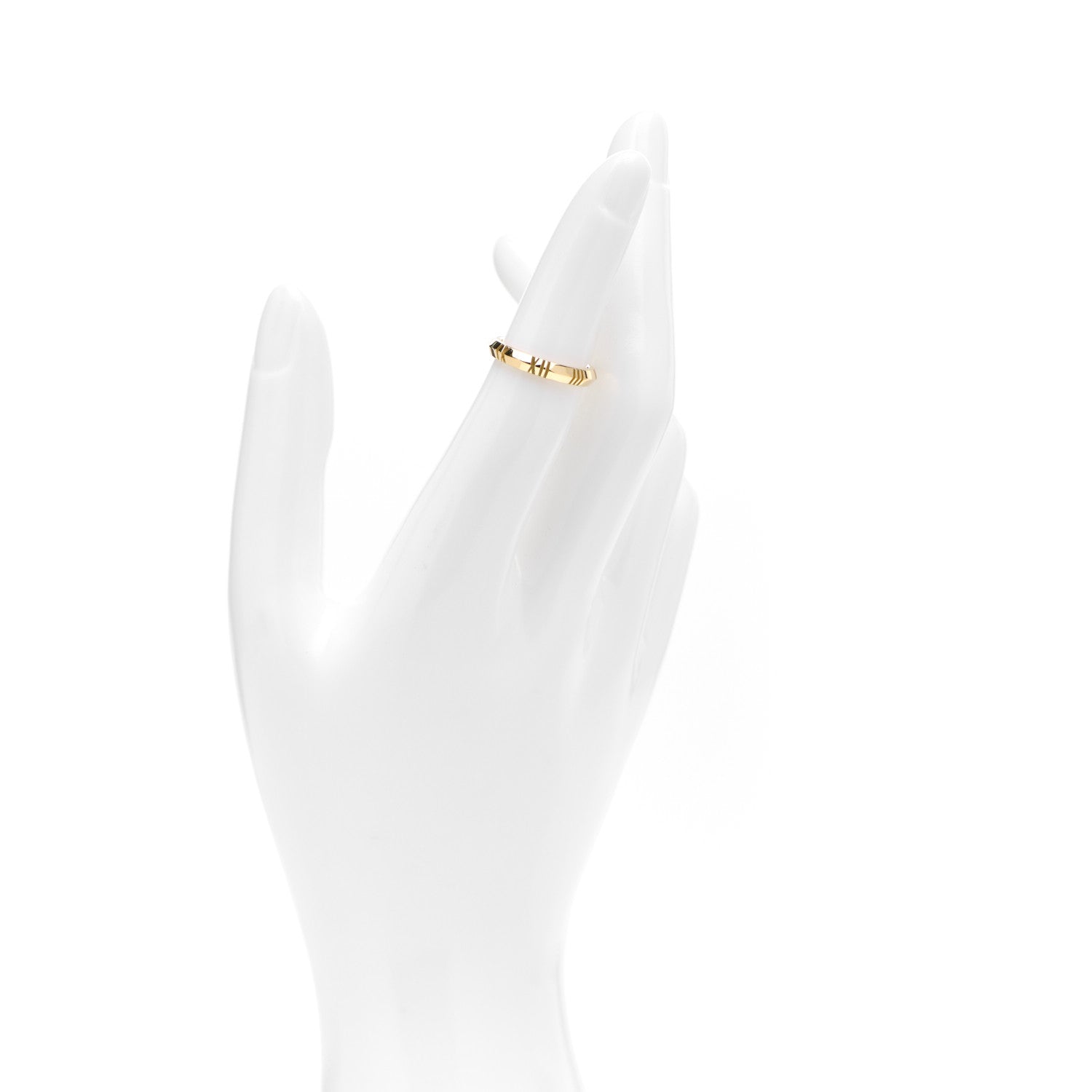 Tiffany 18K Yellow Gold Narrow Atlas X Closed Ring 48 4.5 2 of 5