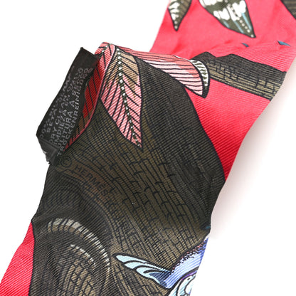 Hermes Silk Tree Of Song Twilly Rouge Bronze Bleu 3 of 4