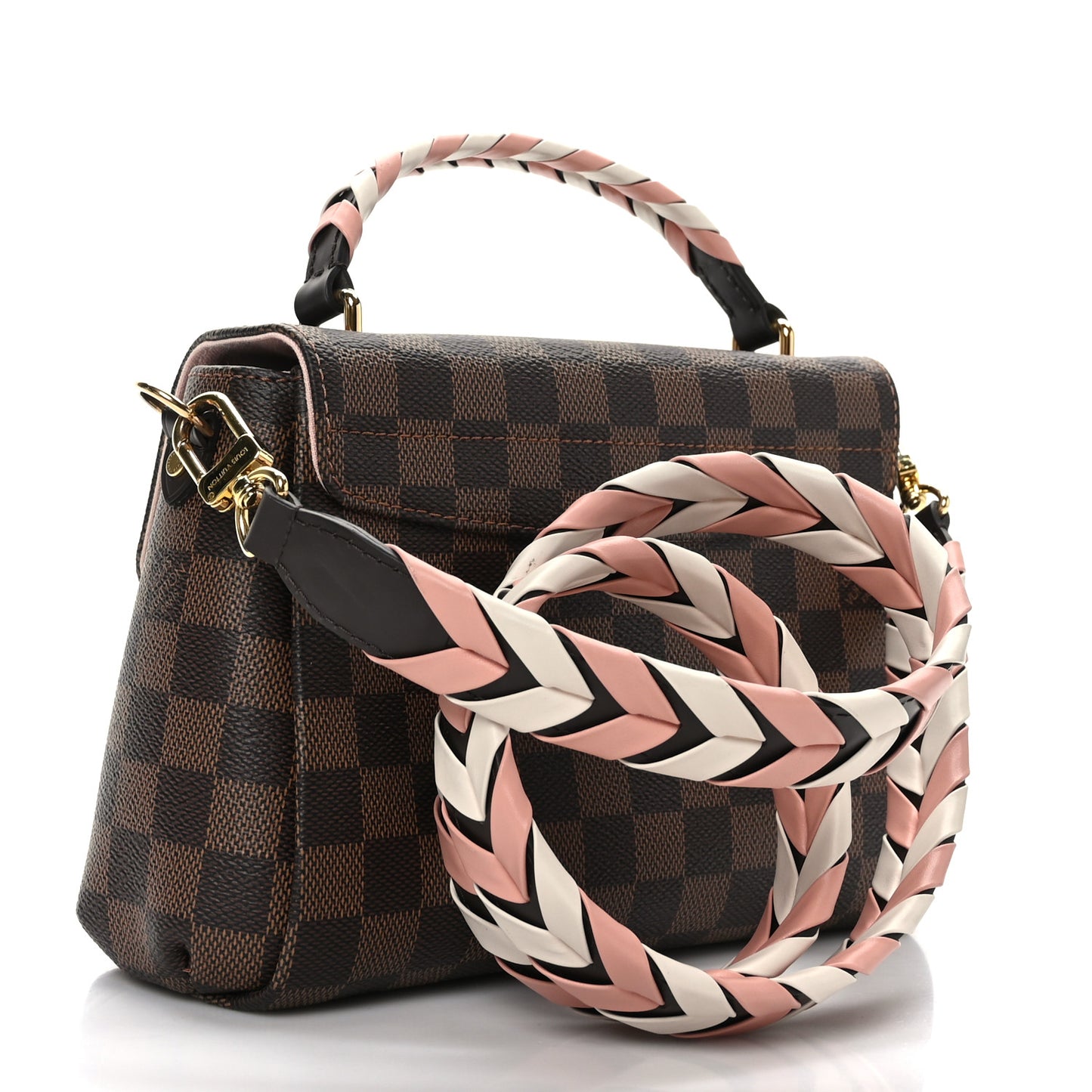 Damier Ebene Braided Croisette Cream Pink