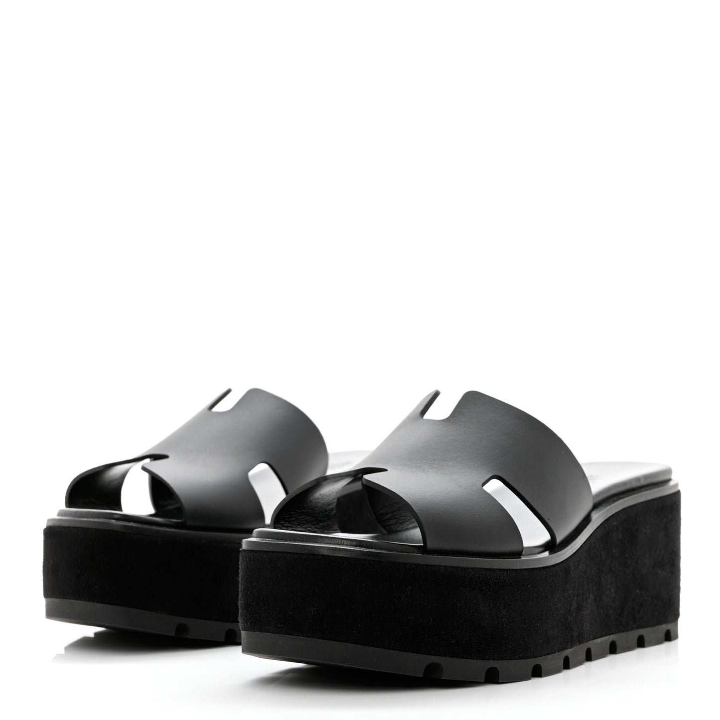 Calfskin Suede Eze 30 Sandals 38 Black