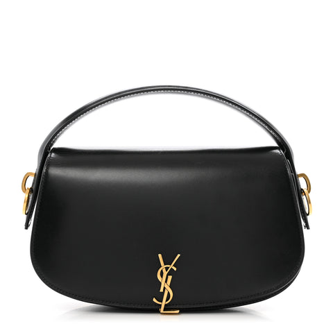 Box Calfskin Voltaire Top Handle Crossbody Bag Black