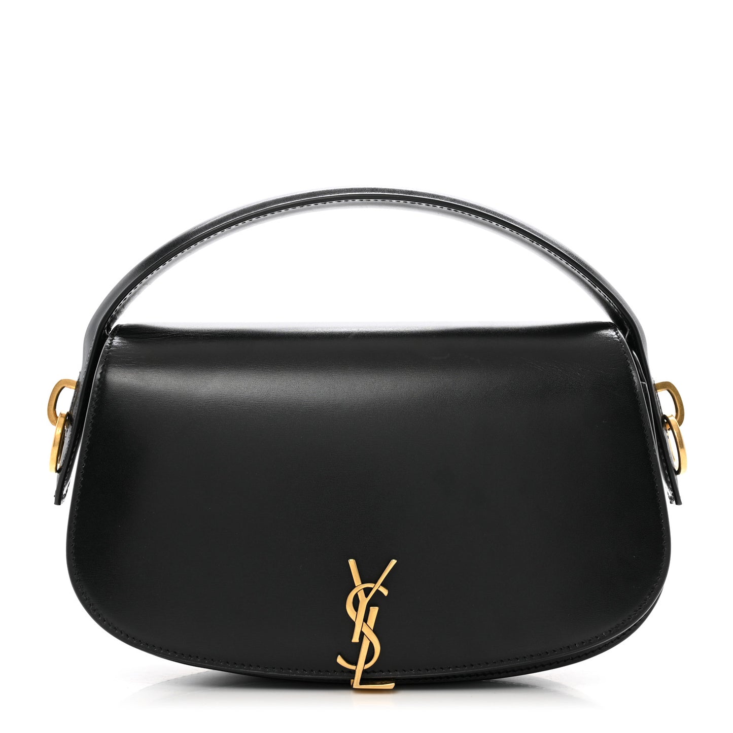 Box Calfskin Voltaire Top Handle Crossbody Bag Black