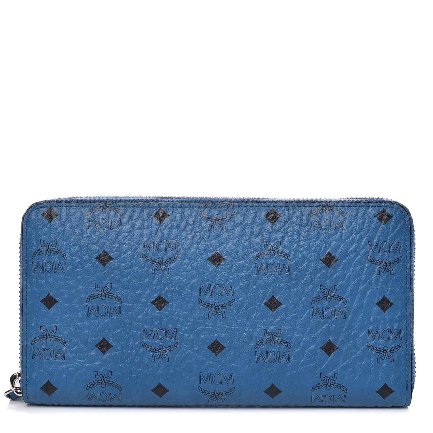 MCM Visetos Large Zip Around Wallet Munich Blue 1 of 8