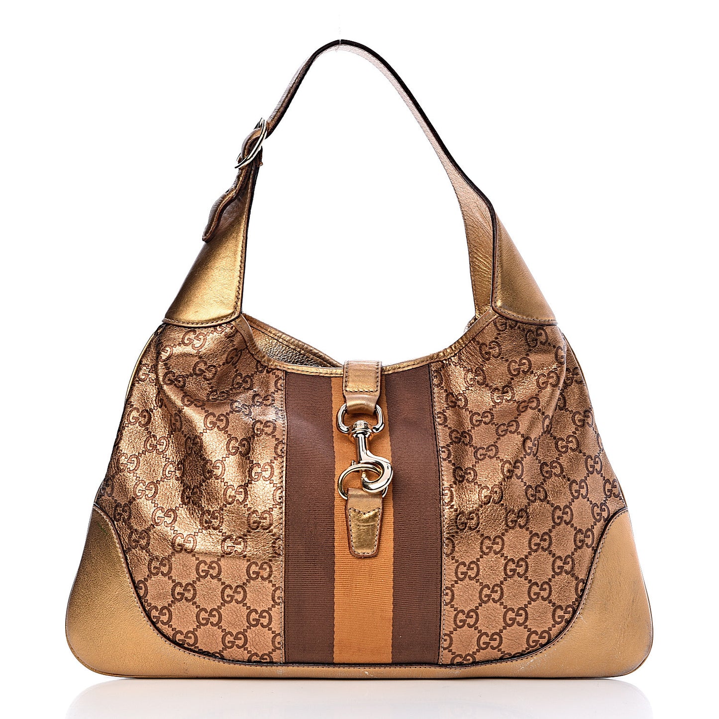 Metallic Guccissima Jackie O Bouvier Web Hobo