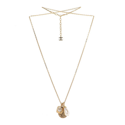 Chanel Crystal Pearl Necklace Gold 3 of 7