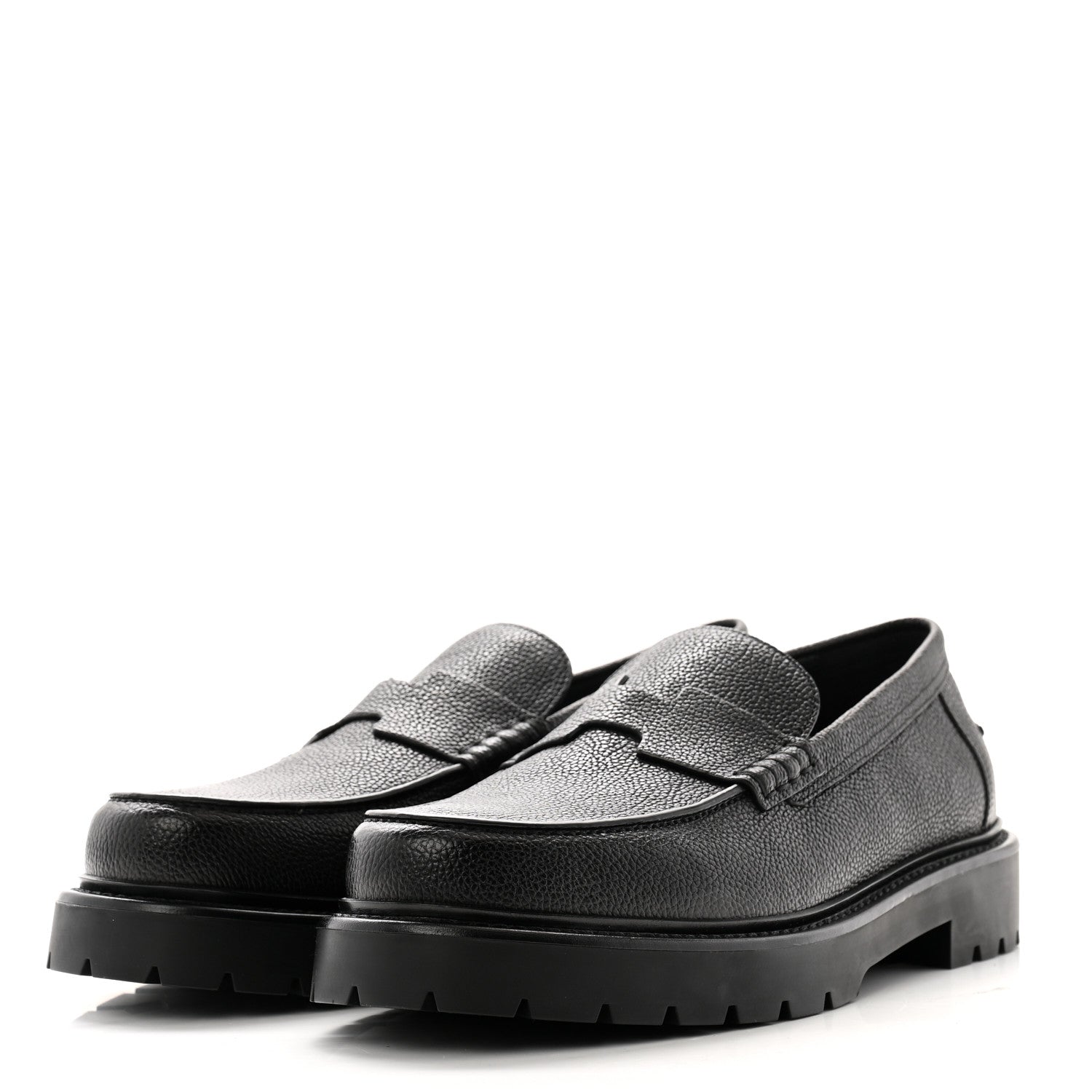 Hermes Buffalo Mens Klement Loafers 44.5 Black 3 of 8