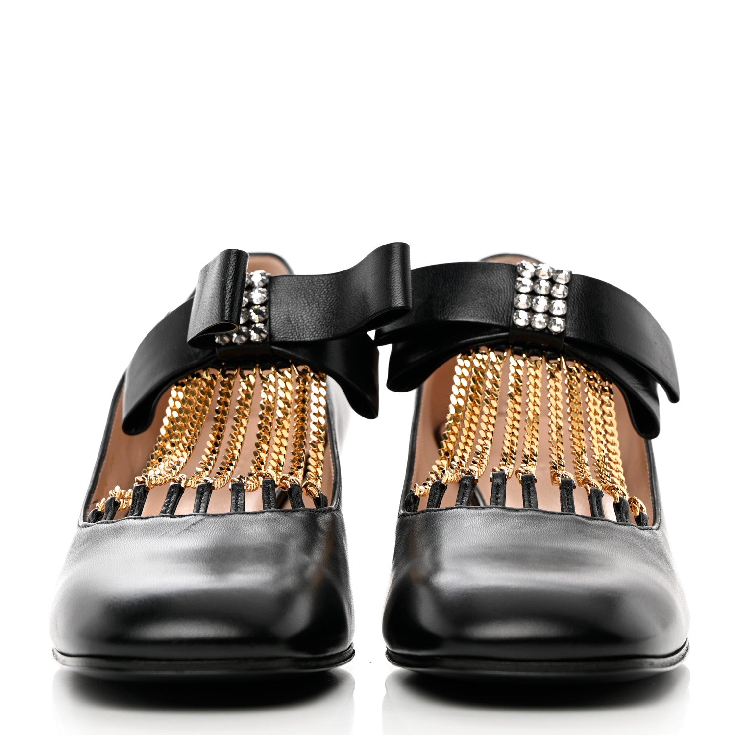 Gucci Nappa Crystal Bonny Bow Mary Jane Pumps 36 Black 2 of 10