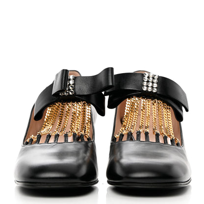 Gucci Nappa Crystal Bonny Bow Mary Jane Pumps 36 Black 2 of 10