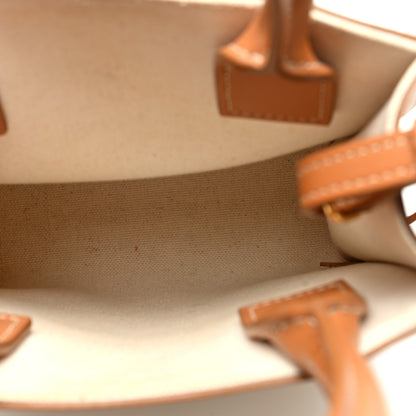 Celine Canvas Calfskin Mini Vertical Cabas Natural Tan 5 of 9